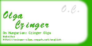 olga czinger business card